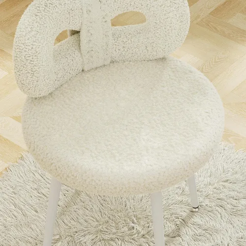 Miniatura 6 de ROOMTEC Silla de tocador giratoria con respaldo, silla de escritorio tapizada para niñas, tocador de maquillaje moderno para dormitorio, sala