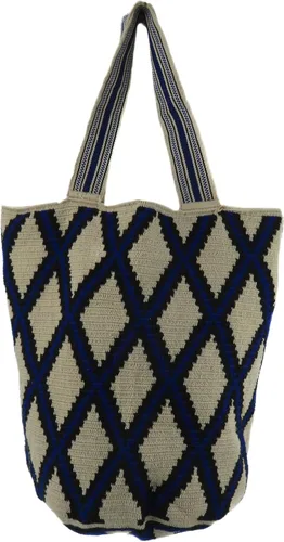 Miniatura 2 de Bolso de playa WAYUU mochila cubo original de Colombia hecho a mano de comercio justo mochilon shopper extra grande susu