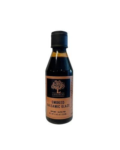 Liokareas Esmalte balsámico ahumado griego, orgánico, sin OMG, 8.45 onzas, hecho de uvas cultivadas en Grecia, sin azúcares añadidos