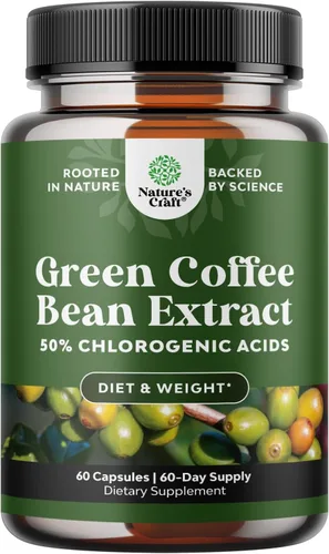 Extracto de grano de café verde puro, extracto de café verde súper energizante con 50% de ácido clorogénico para antioxidante, salud cardíaca