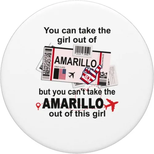 Miniatura 3 de Flight Ticket Amarillo - Girl from Amarillo Boarding Pass PopSockets Swappable PopGrip