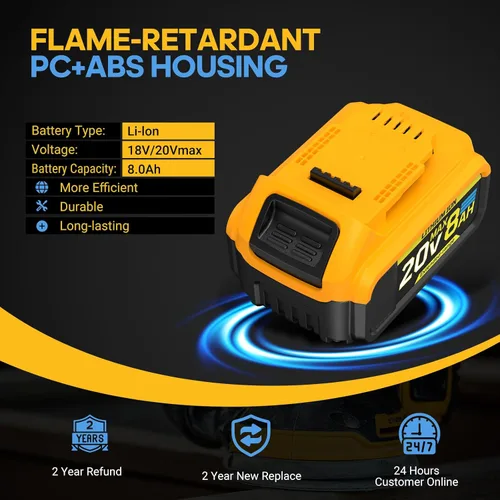 Miniatura 7 de Batería de repuesto compatible con Dewalt 20V Max con baterías de alta capacidad, herramientas eléctricas inalámbricas, baterías de 20 voltios