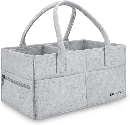 Miniatura 10 de Organizador Caddy de Pañales para Bebé, Cesta de Almacenamiento Portátil de Artículos Esenciales para Bebé para Mesa de Cambio, Cesta para Coche