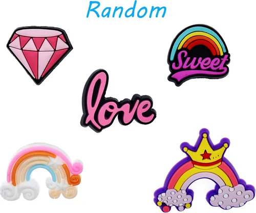 Miniatura 5 de Ibuclein Lot of Random Shoe Charms 4060100150185200pcs Different Mixed Shoe Charm Decorations Lovely Cool PVC Animals Flowers Balls Letters Numbers
