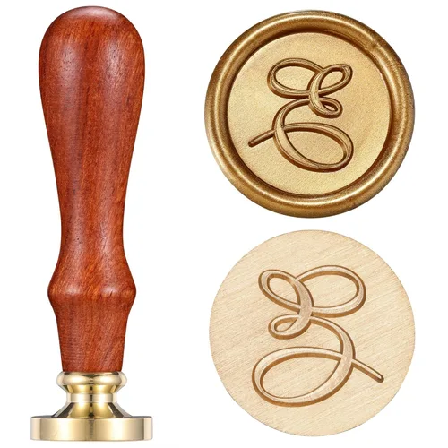 Miniatura 8 de Yoption - Sello de cera con diseño de letra del alfabeto y cabeza de latón retro, sello clásico