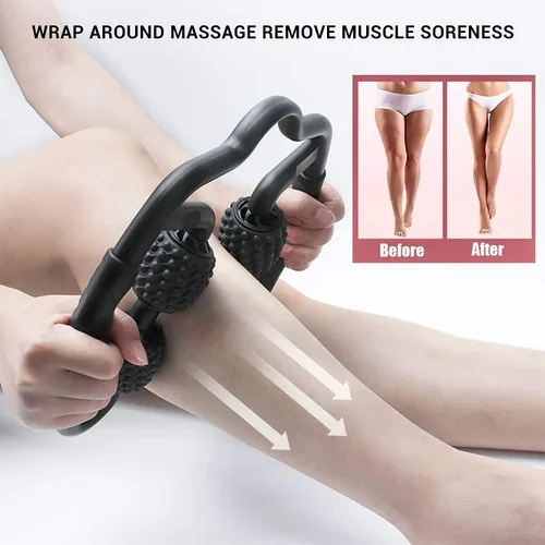 Miniatura 5 de Masajeador muscular de rodillo de espuma de 4 ruedas para piernas, cuello, mano, brazo, punto de activación, masajeador de relajación muscular