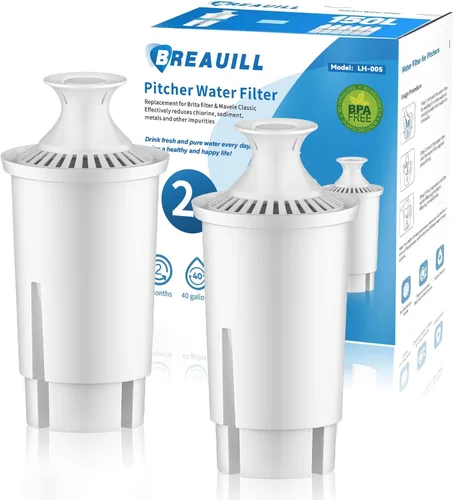 BREAUILL Filtro de repuesto compatible con filtro de agua y jarras Brita®, repuesto de filtro de agua certificado NSF compatible con Brita® Classic,