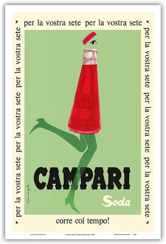 Para tu sed (Per la Vostra Sete) - Campari Soda - Póster publicitario vintage por Franz Marangolo c.1950 - Impresión artística maestra (sin marco) 6