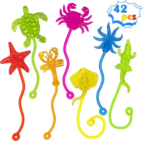 Miniatura 16 de Sticky Hands a Granel 36 Piezas Favores de Fiesta de Tractores y Autos para Niños Juguetes de Mano Pegajosa Elástica con Forma de Tractores Rellenos