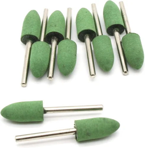 Miniatura 3 de TEMO 10 piezas de 0.394 in (3/8 pulgadas) herramienta giratoria de goma bala de pulido con vástago de 0.118 in (1/8 pulgadas) para herramientas