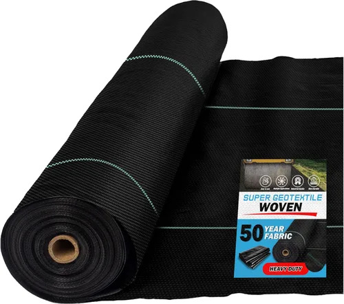 Super Geotextile - Tela geotextil tejida para estabilización de entradas de vehículos y carreteras, base de construcción, control de erosión, grado