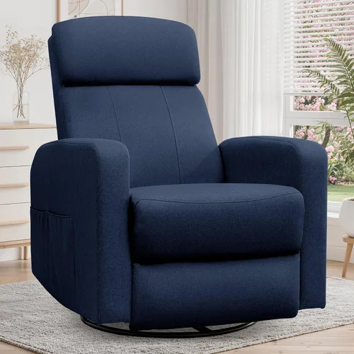 Miniatura 12 de Korser Sillas reclinables eléctricas giratorias para adultos, mecedora eléctrica para guardería, silla reclinable con bolsillo lateral clasificado
