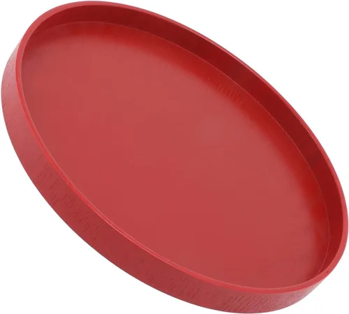 Miniatura 7 de Bandeja de madera maciza para servir, plato redondo de 9.45 pulgadas, bandeja otomana de madera para desayuno, bandeja otomana con bordes elevados
