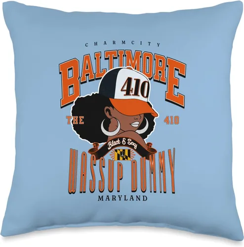 Afrocentric 443 Charm City Pride Throw Pillow