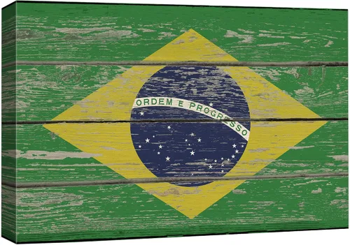 Miniatura 46 de wall26 - Cuadro en lienzo para pared, bandera americana sobre mapa de Estados Unidos en panel de madera, ilustraciones culturales de arquitectura