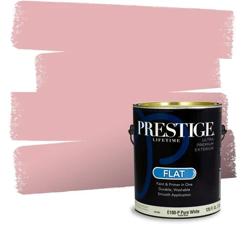 Miniatura 462 de Prestige Paints Pintura exterior e imprimación en uno, 1 galón, plano, coincidencia comparable de Valspar* Amber Rose*