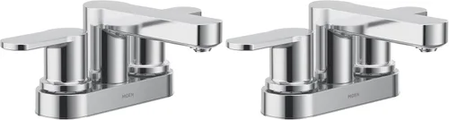 Miniatura 13 de Moen Laris - Grifo cromado de un solo agujero con una manija para lavabo de baño moderno con plato de cubierta opcional y montaje de desagüe