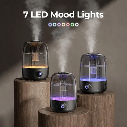 Miniatura 6 de Homvana Humidificadores para difusores de dormitorio, humidificador de niebla fría de 3.5 L de llenado superior, difusor de tiempo de funcionamiento