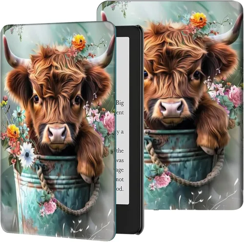 Miniatura 18 de Funda para Kindle de 6 pulgadas (11.ª generación, versión 2024/2022) delgada de piel sintética, ajustable, multiángulo, Smart Shell con función