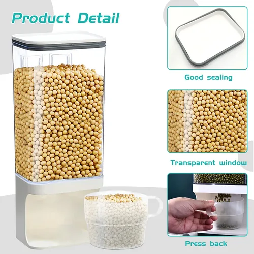 Miniatura 5 de Dispensador de detergente para lavandería, dispensador de detergente para ropa de pared con soporte para tazas de espiga, adecuado para cuentas