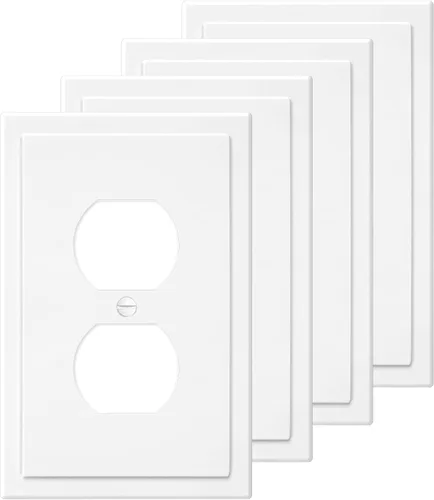 Placa de Pared Decorativa de Borde Moderno de 1-Gang para Cubierta de Interruptor y Tomacorriente, Placa Frontal Eléctrica Dúplex Individual para