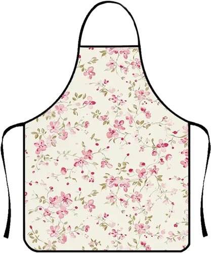 Lindos delantales para mujer, delantales florales, delantales de cocina impermeables de poliéster para cocina, hornear, asar, pintura, aseo