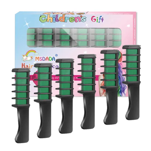 Miniatura 19 de MSDADA Nuevo peine de tiza para el cabello, tinte temporal para niñas y niños con cabello de color claro, tiza lavable para niñas de 4, 5, 6, 7, 8