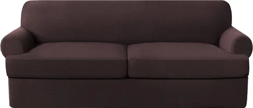 Miniatura 26 de Fundas elásticas para sofá de gama alta con fundas de cojín de asiento en T separadas, fundas de sofá jacquard de elastano, protector de muebles