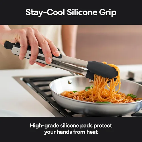 Miniatura 6 de Misen Pinzas de Cocina - Aptas para Lavavajillas, Resistentes - Herramienta de Parrilla con Punta de Silicona de Precisión - Resistente al Calor
