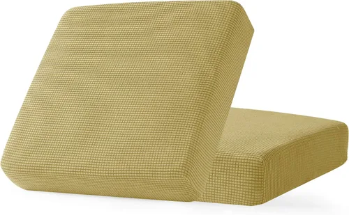 Miniatura 34 de CHUN YI - Funda elástica de cojín para sofá biplaza, funda de asiento de sofá con tela jacquard de elastano (mediana, color marfil blanco)