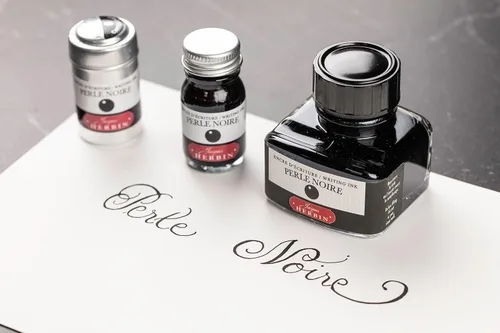 Miniatura 4 de Tinta para pluma estilográfica Herbin - 1 lata de 6 cartuchos - Perle Noire