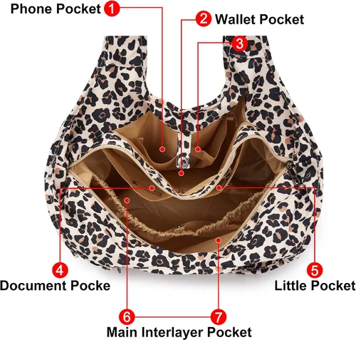 Miniatura 3 de ZOOEASS - Bolso grande de hombro para mujer, impermeable, multifunción, de nailon, para viaje