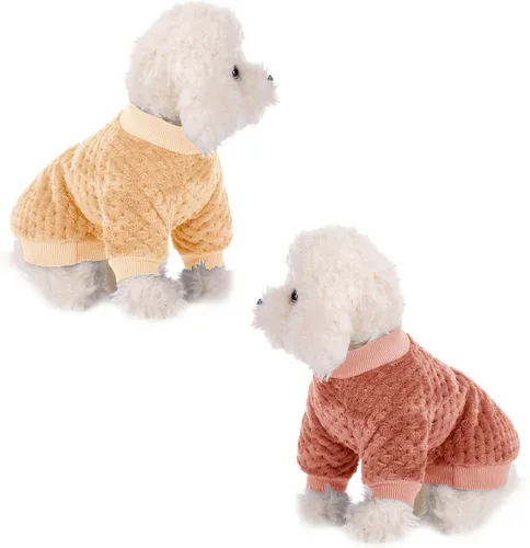 Suéter para Perro, Paquete de 2 o 3 Suéteres para Perros Pequeños y Medianos o Gatos, Ropa Cálida de Franela Suave para Mascotas para Perros Hembra