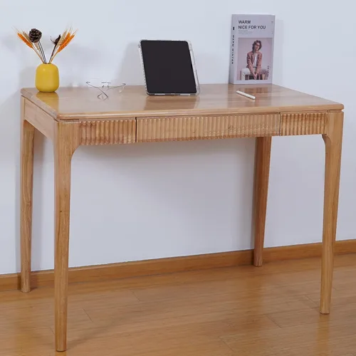 Miniatura 15 de Escritorio de madera maciza con cajón, escritorio de madera para oficina en casa para el trabajo, escritorio de computadora para estudiantes