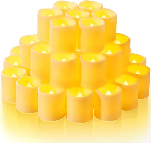Miniatura 12 de Homemory - Paquete de 100 velas votivas sin llama parpadeantes, velas falsas eléctricas de más de 200 horas, luz de té LED operada