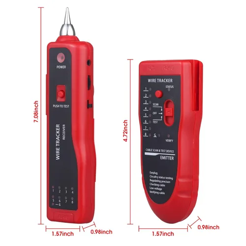 Miniatura 8 de Probador de cables de red, probador de cables multifunción RJ45 RJ11 para colación de cables, colación de mantenimiento de red, prueba de línea