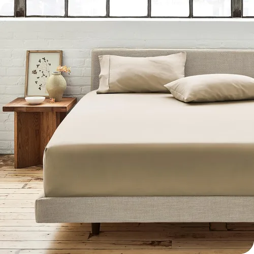 Miniatura 20 de Bare Home Sábana bajera ajustable 100 % algodón orgánico tamaño Queen, tejido de percal crujiente, ligera y transpirable, sábana bajera de bolsillo