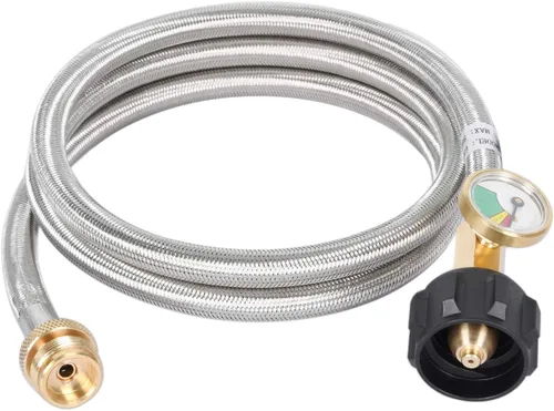 GasSaf Manguera de propano de 5 pies, manguera adaptadora de propano con medidor para parrilla de la serie Weber Q, calentador, planchas Blackstone,