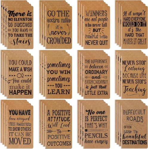 Miniatura 8 de Outus 24 blocs de notas inspiradores, cuaderno motivacional, cuaderno de bolsillo pequeño, cuaderno inspirador para escuela, oficina, viajes