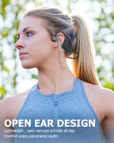 Miniatura 3 de MONODEAL Auriculares de conducción ósea Bluetooth Auriculares inalámbricos IPX5 impermeables con micrófono Auriculares deportivos de larga duración