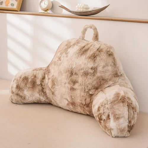 Miniatura 11 de A Nice Night Almohada de lectura de piel sintética con cuña para adultos y niños, respaldo con brazos para sentarse en la cama/sofá para reposo