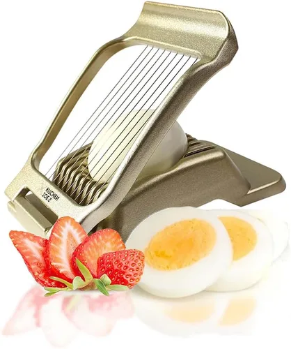 Zoe's Kitchen Good Grip - Cortador de huevos duros para huevos duros, cortador de huevos de aluminio grande profesional de alta resistencia con