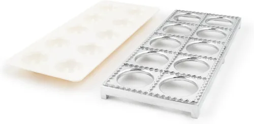 Fox Run Fabricante de Raviolis, Grande, Aluminio, Hace 10 Raviolis Jumbo de 5 cm