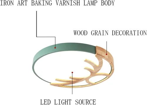 Miniatura 8 de Lámpara de techo redonda moderna plana redonda circular de montaje empotrado de 6500 K, lámpara de techo LED de madera, decoración de techo