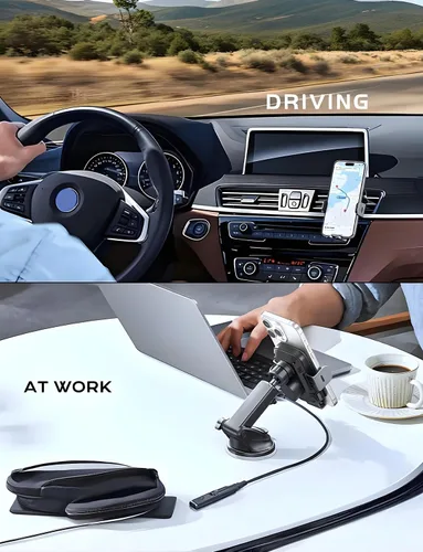 Miniatura 7 de Cargador inalámbrico para automóvil, 15 W de carga rápida de 15 W, cargador de teléfono para automóvil, soporte de teléfono para montaje
