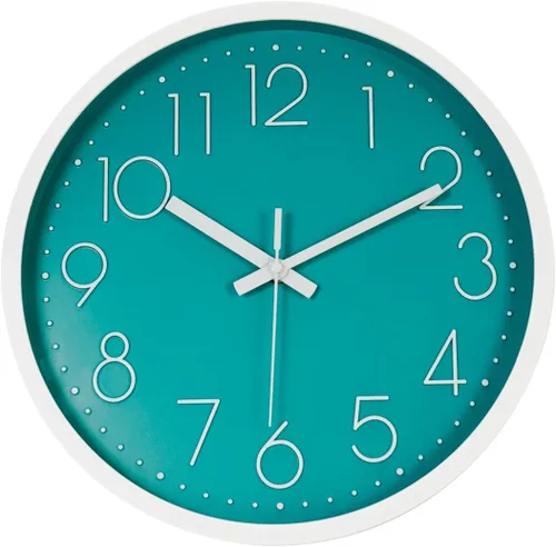 Miniatura 9 de Topkey Reloj de pared de 12 pulgadas silencioso sin tictac, reloj de pared redondo decorativo para sala de estar, dormitorio, cocina
