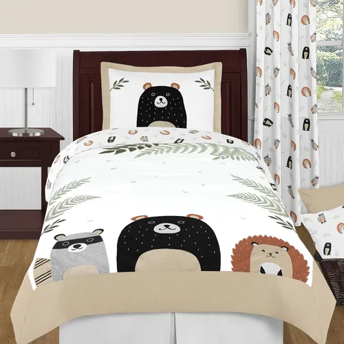 Miniatura 7 de Sweet Jojo Designs Woodland Bear Racoon - Caja de almacenamiento pequeña de tela para niños o niñas, para guardería o habitación de niños