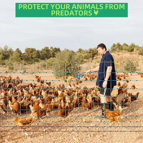 Miniatura 8 de Red eléctrica para aves de corral, redes portátiles de malla para pollos, patos, gansos, pavo, cercado eléctrico para patios traseros, granjas