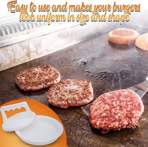 Miniatura 7 de Burger Press Hamburguesa Hamburguesa - Anillos de molde de hamburguesa de 4.5 pulgadas de tamaño perfecto como prensa de hamburguesa de fácil