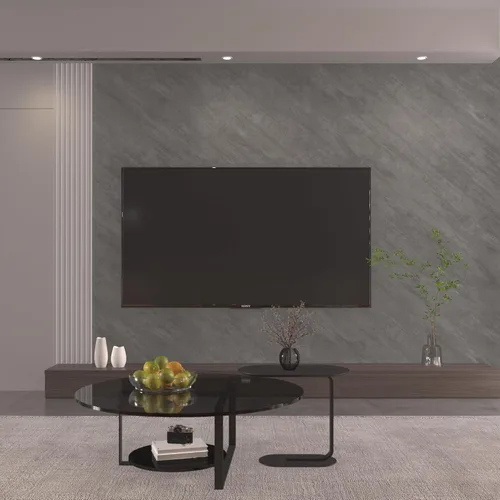 Miniatura 6 de 3yecao Papel tapiz de hormigón gris de gran tamaño de 16"×591" pulgadas, despegar y pegar, papel de contacto de hormigón gris grueso impermeable 3D